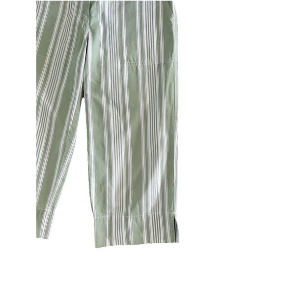 Lauren Ralph Lauren Wide Leg Crop Pants Women's Size 2P Green White Striped - Picture 4 of 7